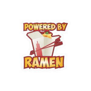 Powered by ramen Contour cut vinyl sticker